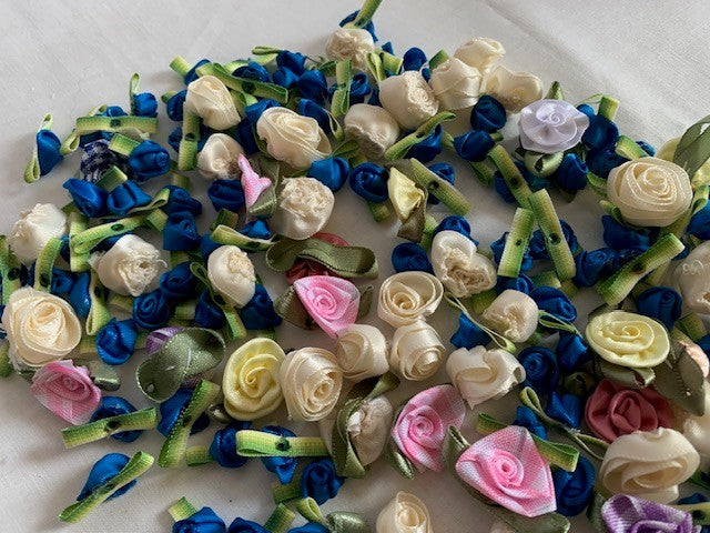 162 Ribbon Roses & flowers for scrapbooking & sewing set #10