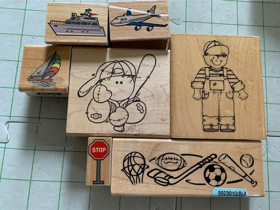 Boys Rubber Stamp Set #35