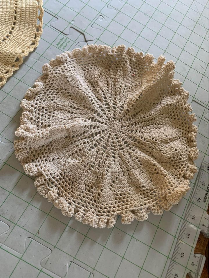 Vintage Hand Crocheted Doily Set #29a