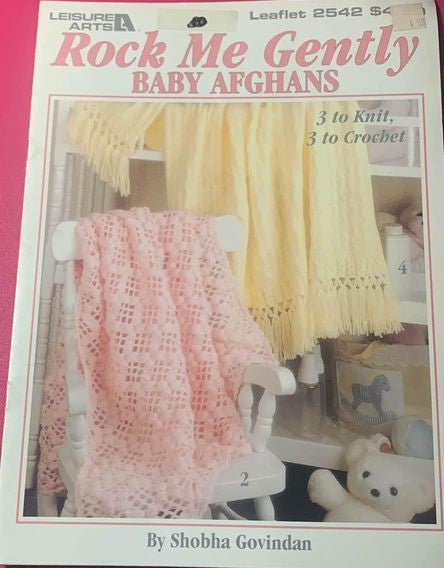 Leisure Arts Rock Me Gently Baby Afghans Crochet & Knit Design Book