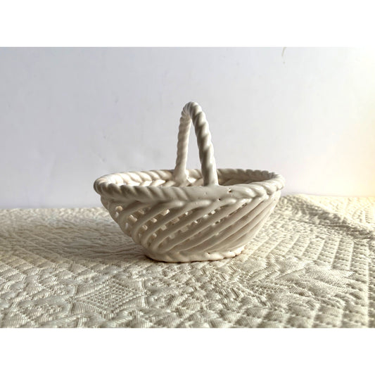 Vintage woven ceramic basket