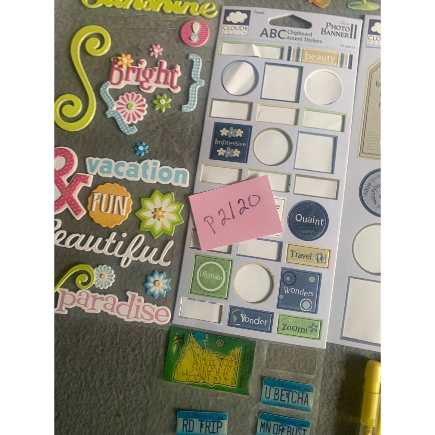 Travel-Themed Scrapbooking Stickers & Embellishments Lot