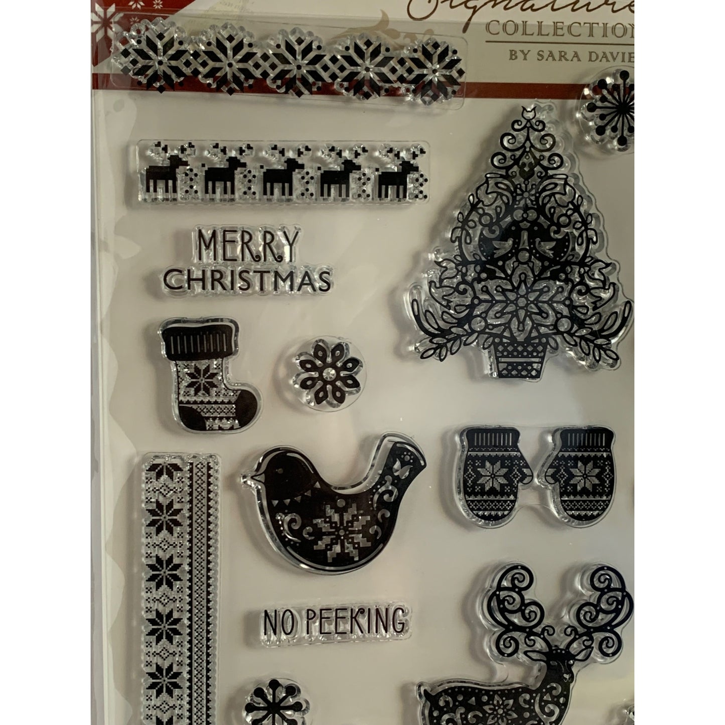 Christmas Signature Collection Clear Cling Stamps Crafters Companion Set - New