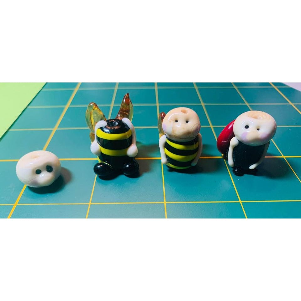 Handmade Bee & Ladybug Glass Lampwork Beads - New