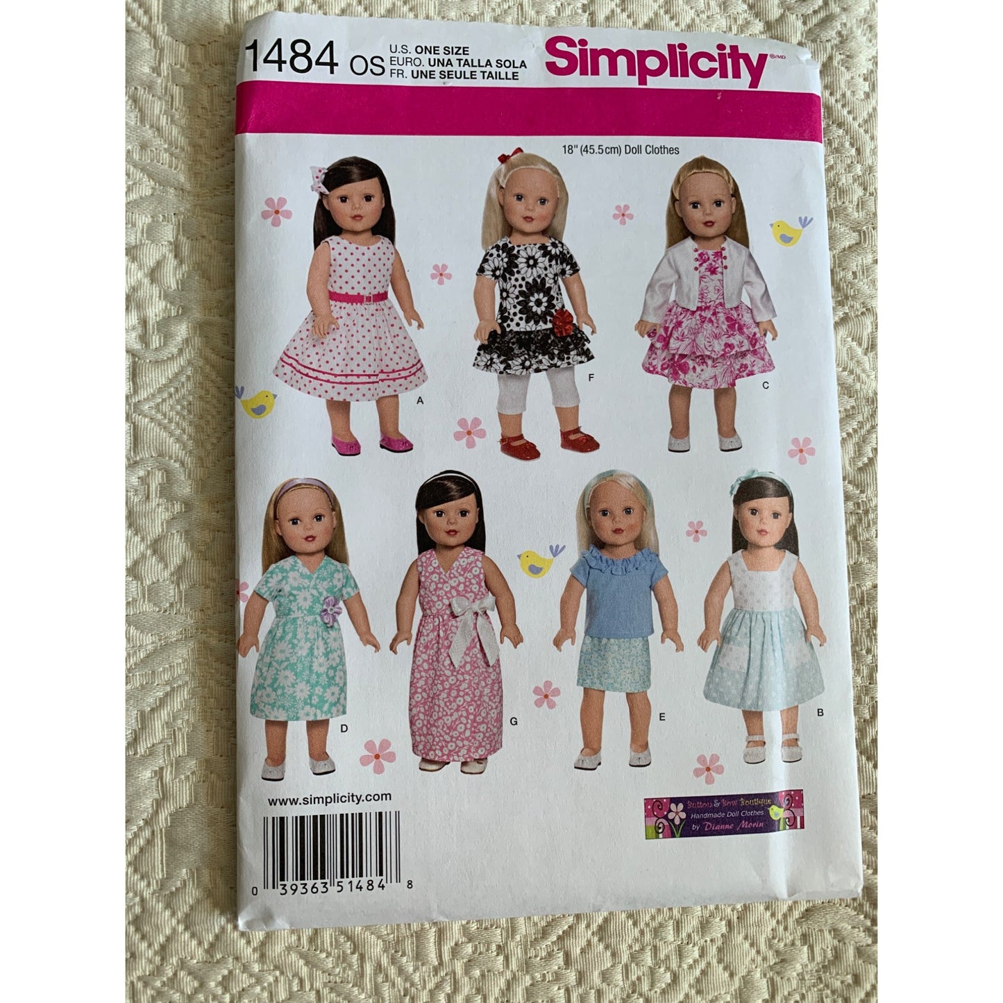 Simplicity 18 inch Doll Dress Clothes pattern 1484 - uncut