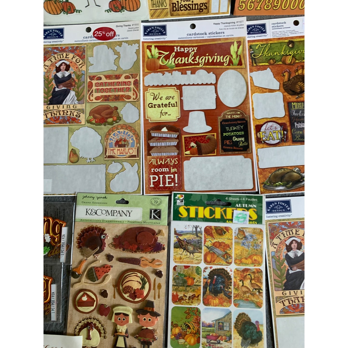 Thanksgiving & Autumn-Themed Scrapbooking Sticker Bundle