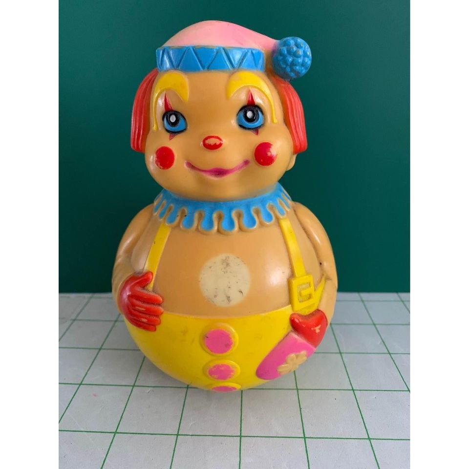 Vintage Roly Poly Clown 1972 Kiddie Products Inc