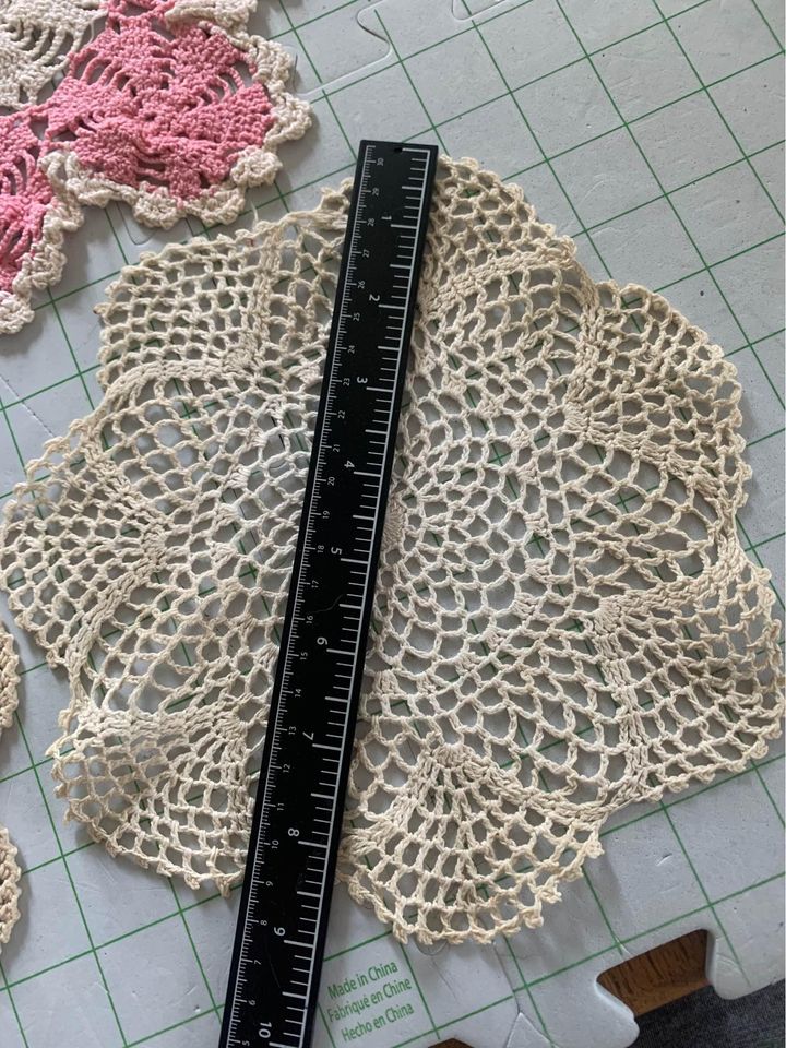 Vintage Crocheted Doily Set of 3 #7h