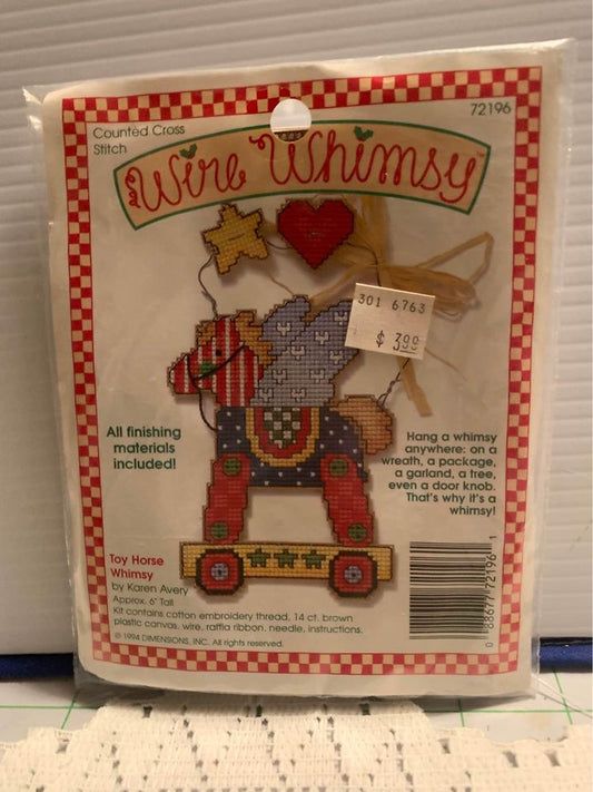 Wire Whimsy Toy Horse counted Cross Stitch Kit - New