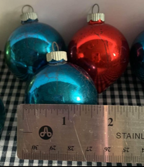 Vintage Shiny Brite Tear Drop glass tree ornament set #1