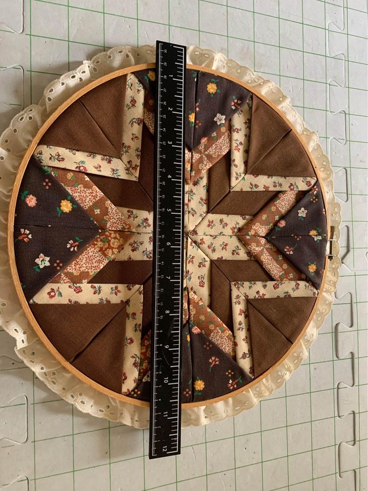 Handmade Folded Quilt Star Hoop