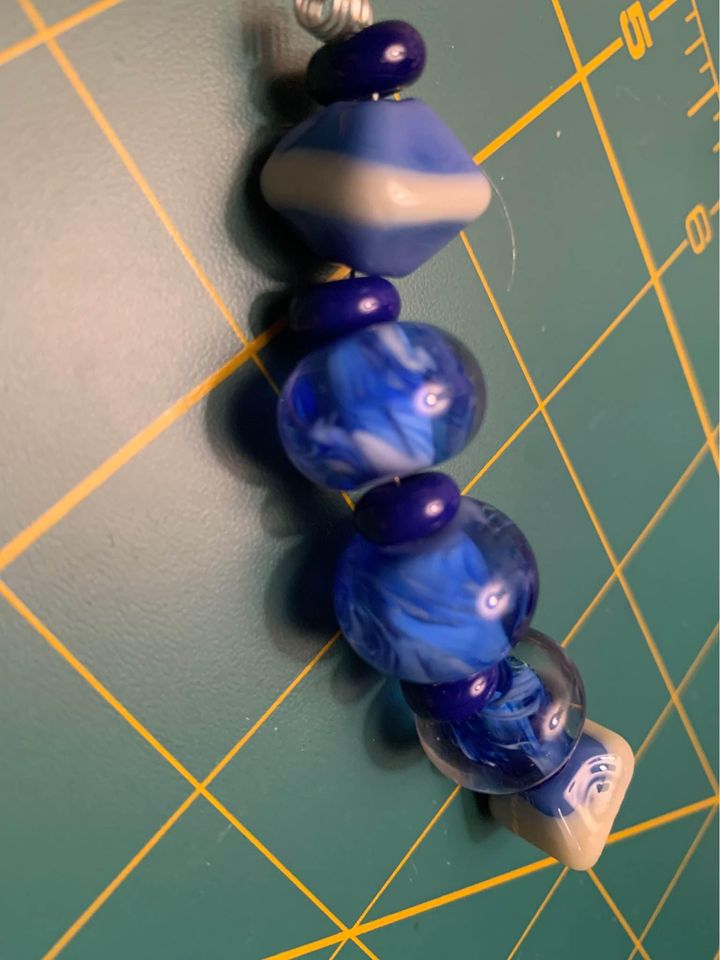 Handmade blue lampwork glass beads