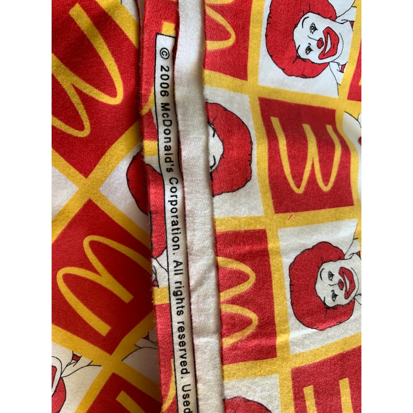 Vintage Ronald McDonalds with golden arches Spectrix flannel fabric 1 yard