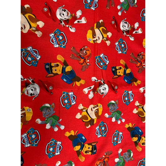 Paw Patrol Red Fabric 1/2 Yard 44" Wide Cotton Quilting Crafts & Sewing