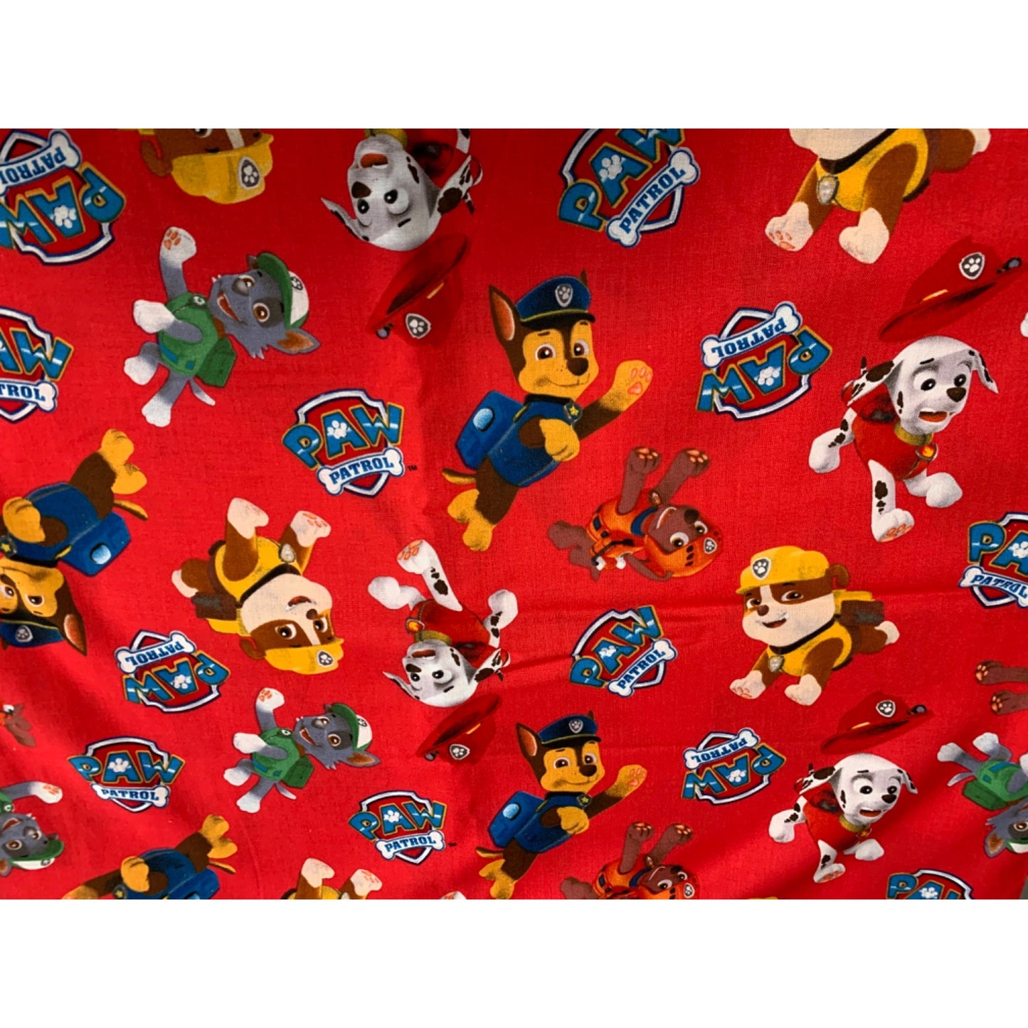 Paw Patrol Red Fabric 1/2 Yard 44" Wide Cotton Quilting Crafts & Sewing