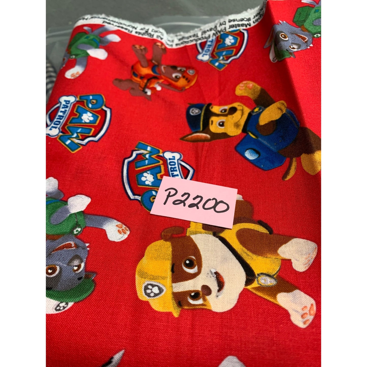 Paw Patrol Red Fabric 1/2 Yard 44" Wide Cotton Quilting Crafts & Sewing