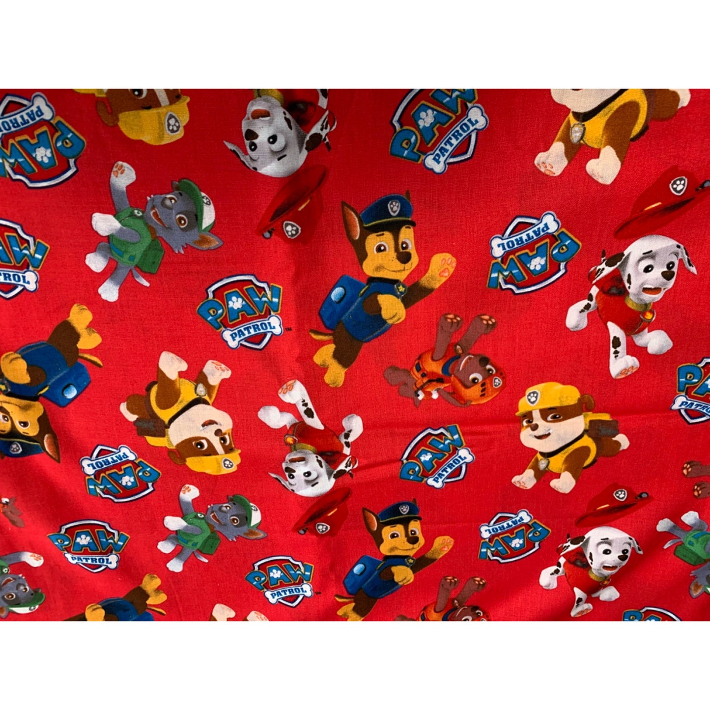 Paw Patrol Red Fabric 1/2 Yard 44" Wide Cotton Quilting Crafts & Sewing