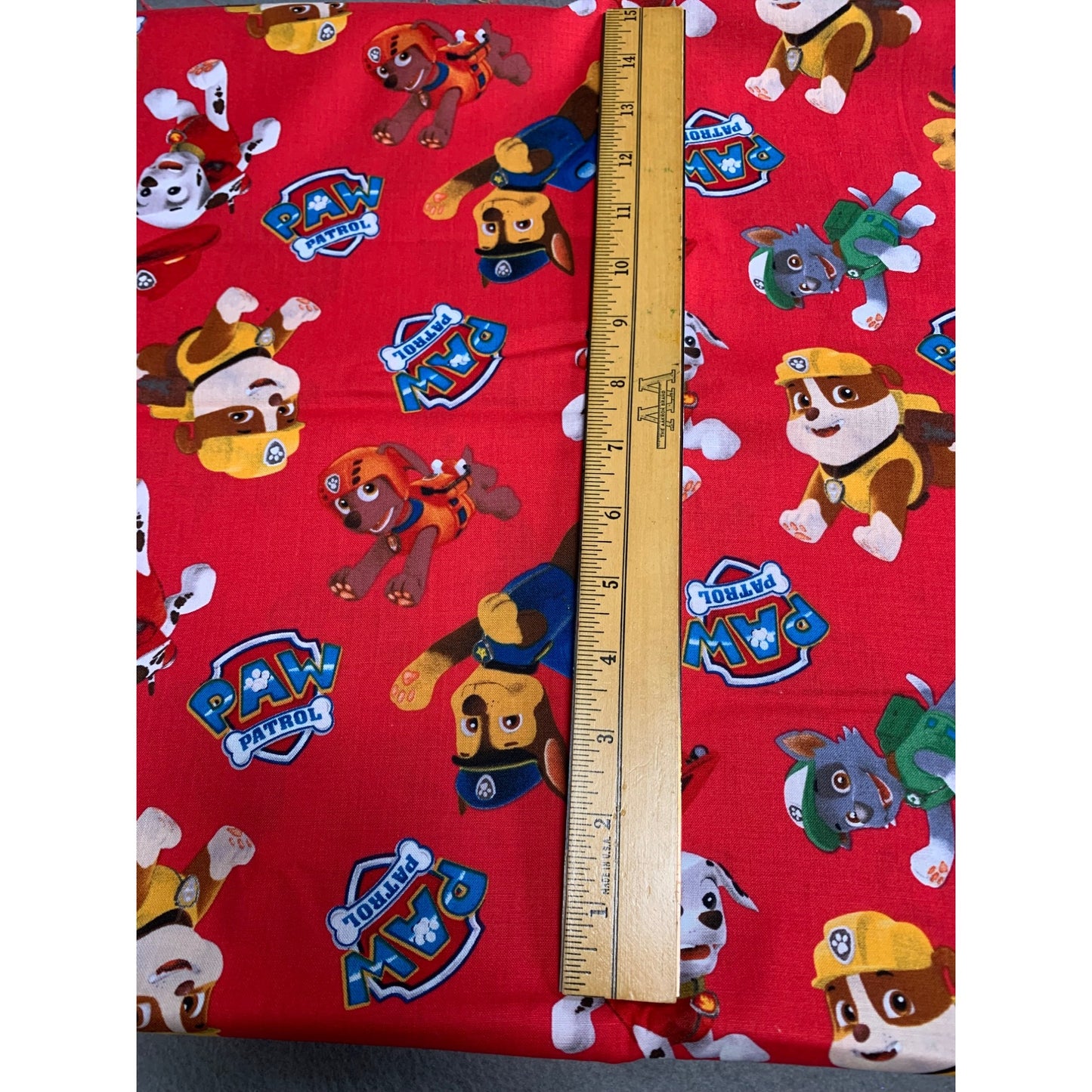 Paw Patrol Red Fabric 1/2 Yard 44" Wide Cotton Quilting Crafts & Sewing