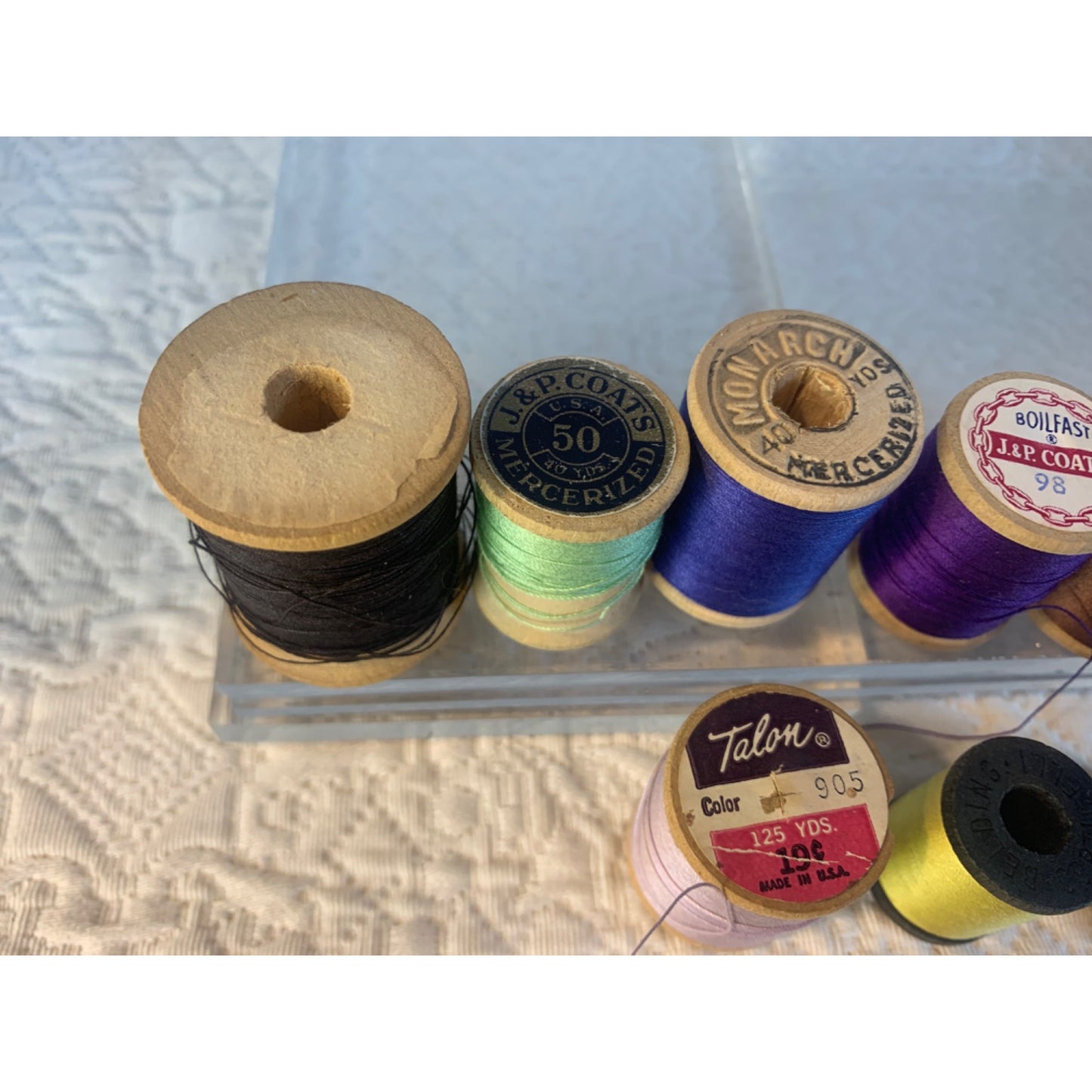 Vintage Sewing Thread wood spools set of 10 #20