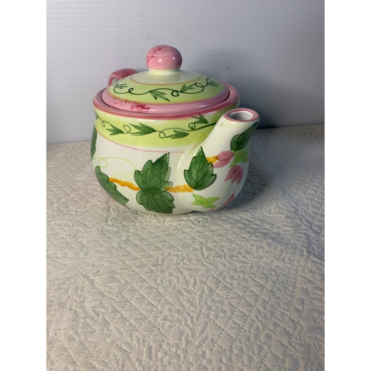 Pink Hydrangea flower teapot