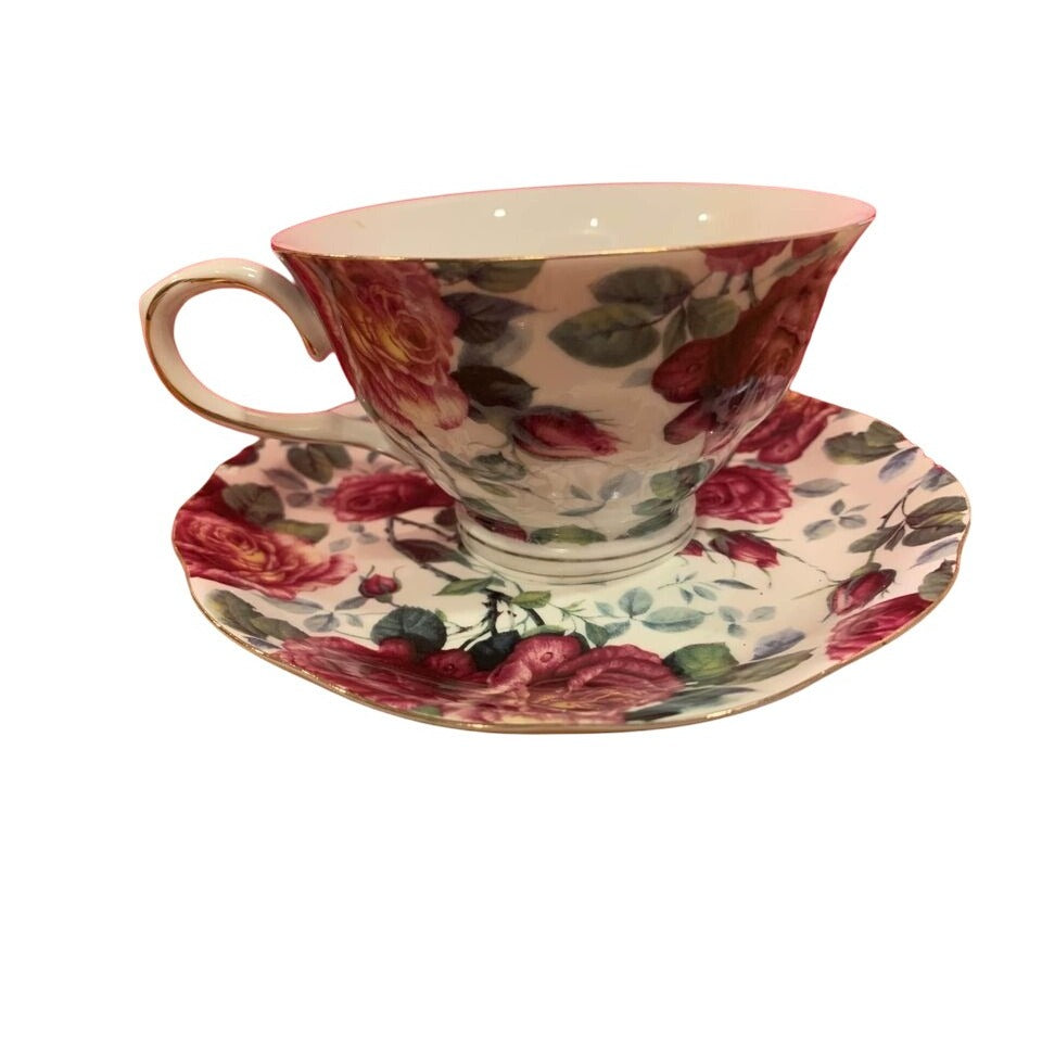 Grace’s Teaware Pink Roses teacup and saucer set