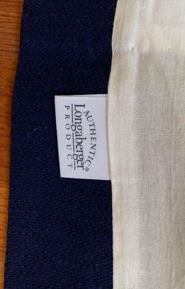 Authentic Longaberger Product Navy Lined Valance Curtain #13w