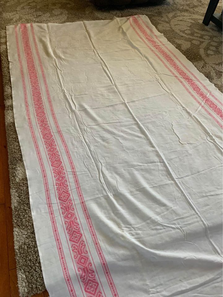 Vintage Pink Tablecloth 54” x 98”