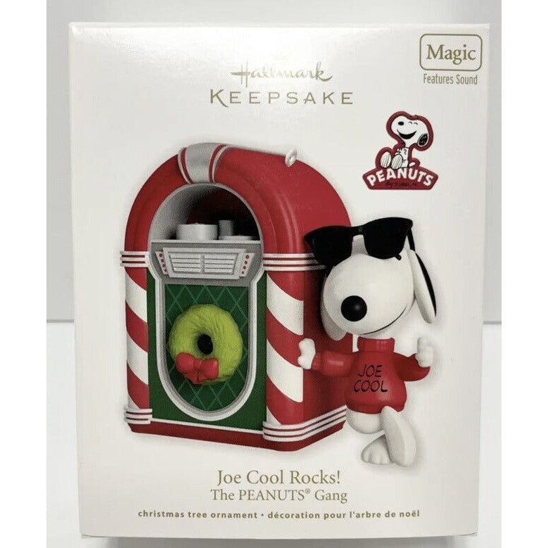 Hallmark MAGIC Keepsake Snoopy Ornament “Joe Cool Rocks!” The Peanuts Gang with box