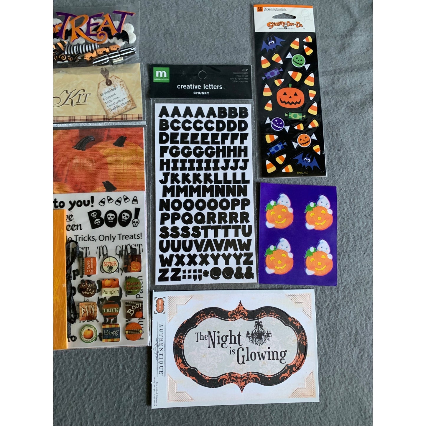 Halloween Scrapbook Kit With Stickers & Creative Letters