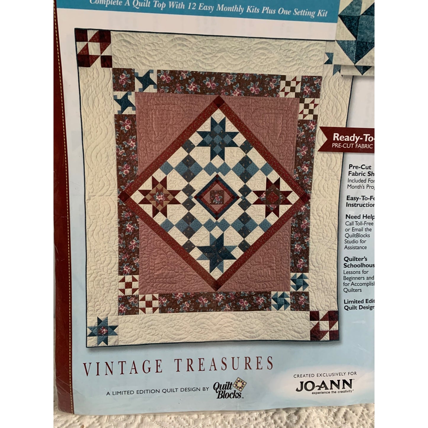 Vintage Treasures Perpetual Motion Quilt Block of the Month 9 by Joann Fabrics kit - New