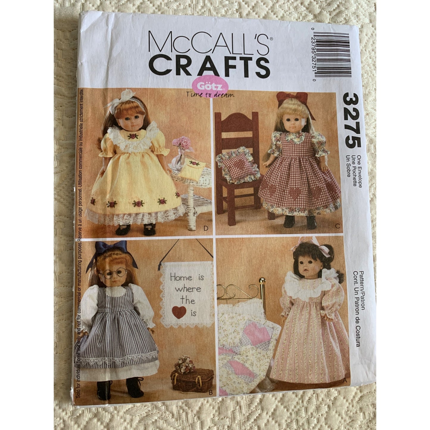 McCalls 18 inch doll clothes pattern 3275 - uncut