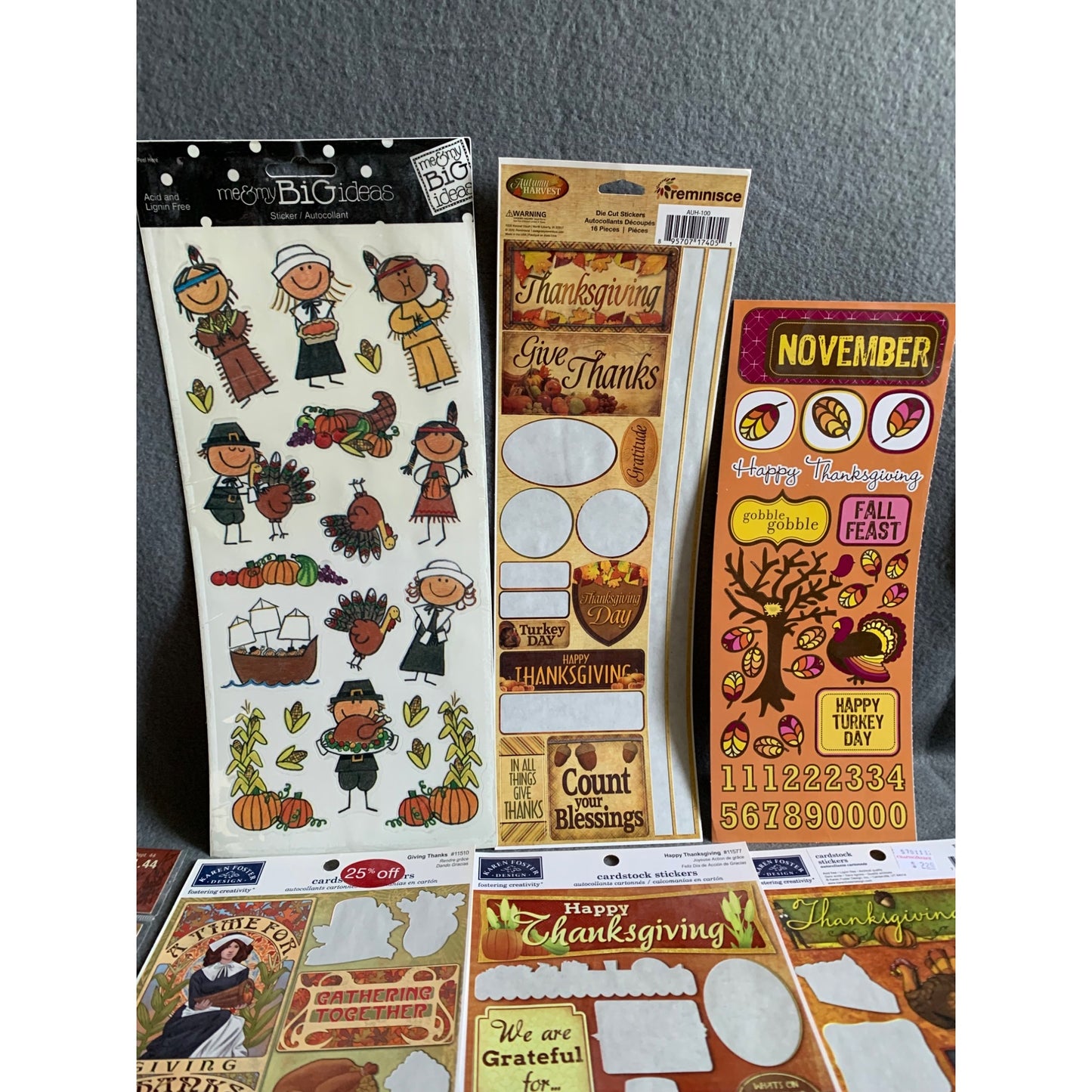 Thanksgiving & Autumn-Themed Scrapbooking Sticker Bundle