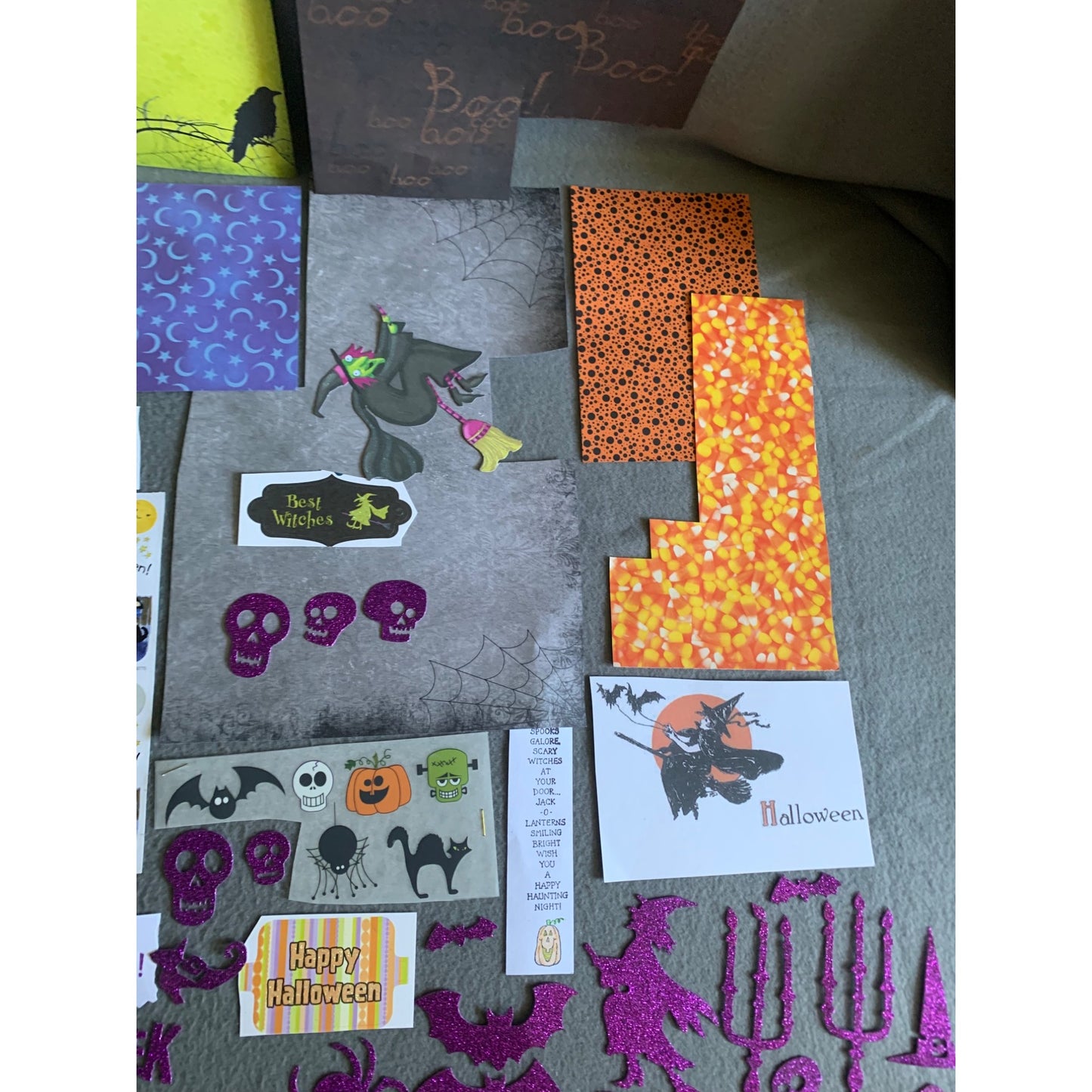 Deluxe Halloween Craft Kit With Glitter Stickers Paper Cutouts & Cards