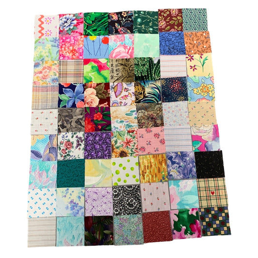 126 Precut 2” Cotton Fabric Squares Quilting Sewing