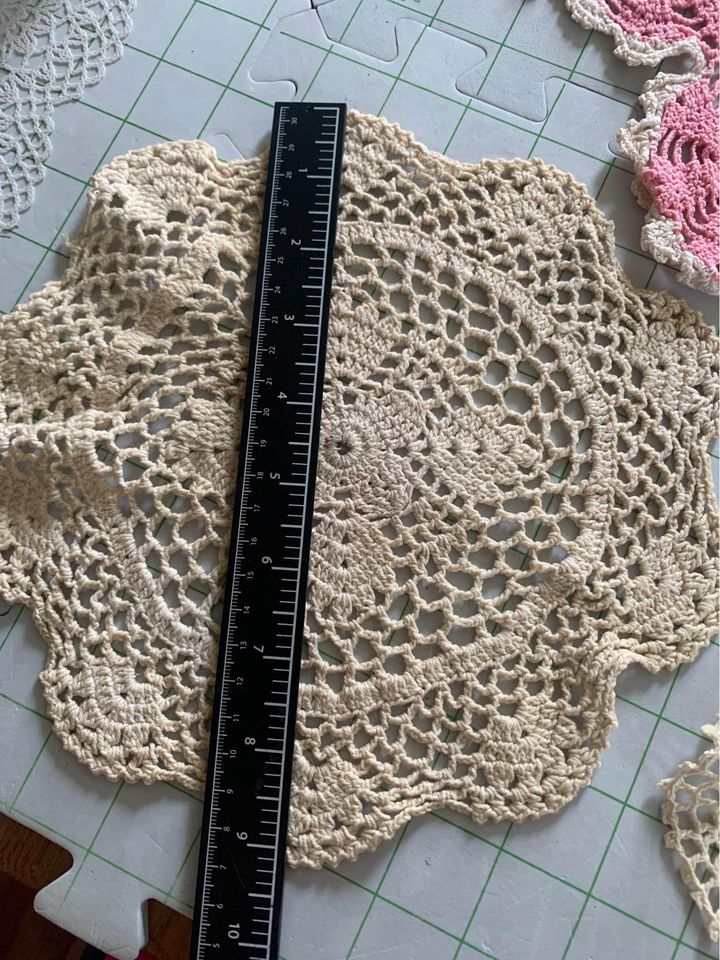 Vintage Crocheted Doily Set of 3 #7h