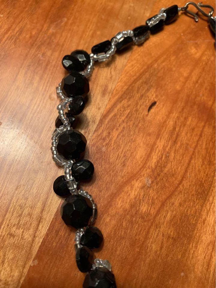 Black Glass beaded necklace