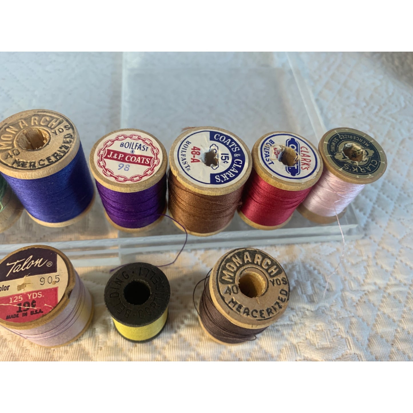 Vintage Sewing Thread wood spools set of 10 #20