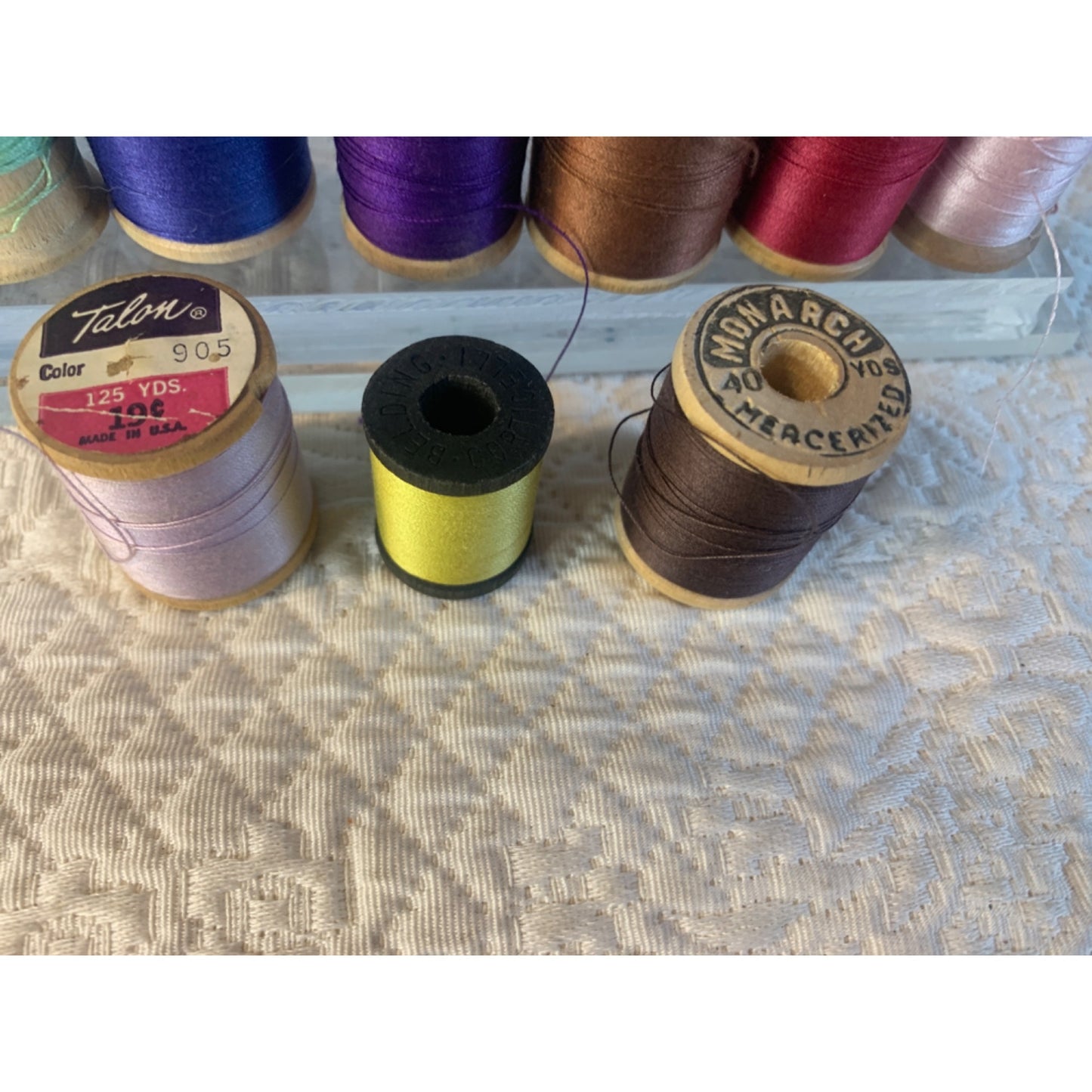 Vintage Sewing Thread wood spools set of 10 #20