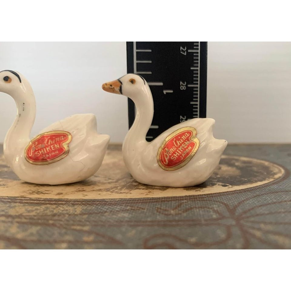 Vintage Swans Shiken Japan Miniature Figures