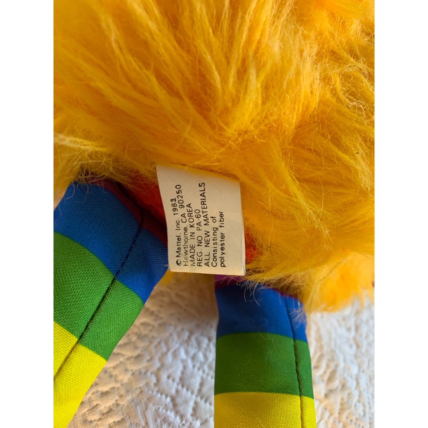 Vintage Plush Rainbow Brite Yellow Star Bright Sprite Hallmark Mattel 1983