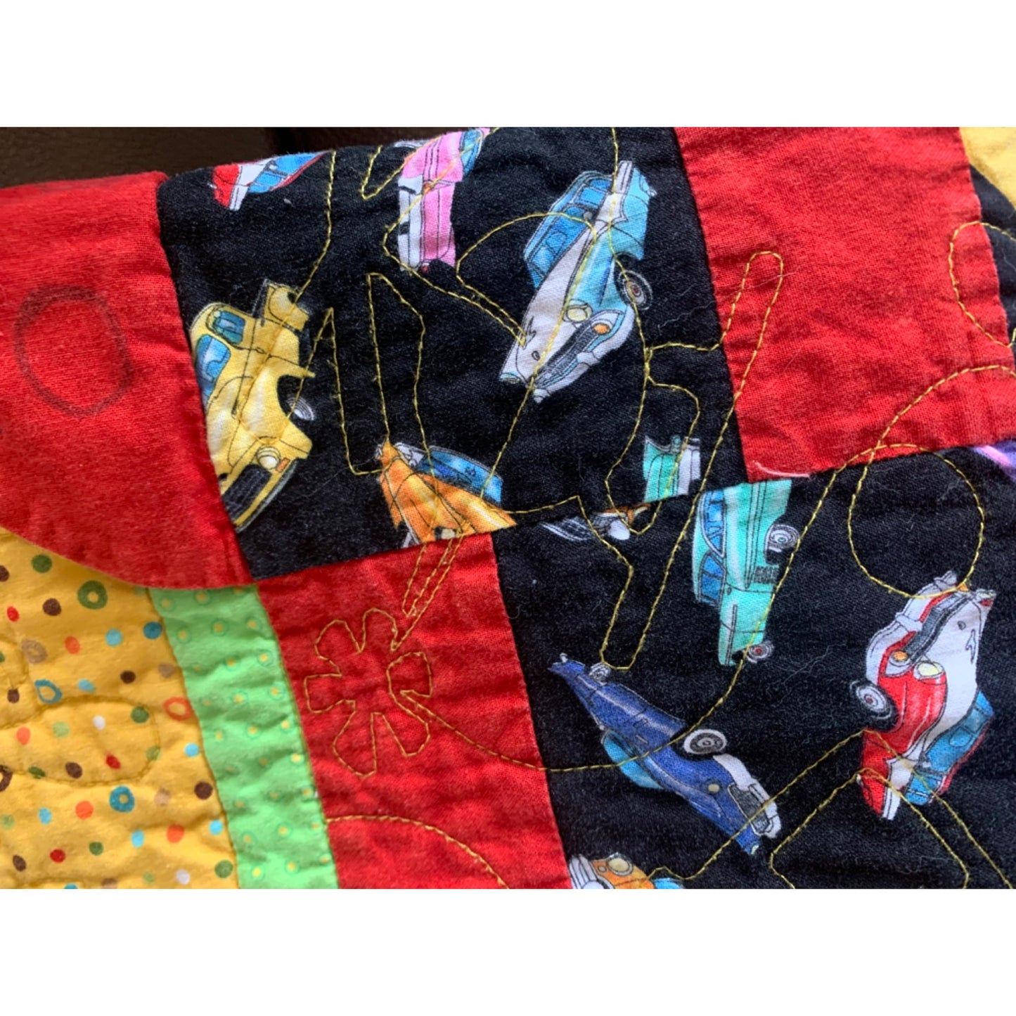 Handmade Wiggles and Worms Quilt Bedspread 39x50