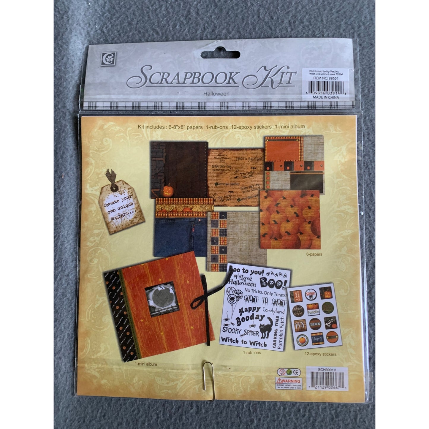 Halloween Scrapbook Kit With Stickers & Creative Letters