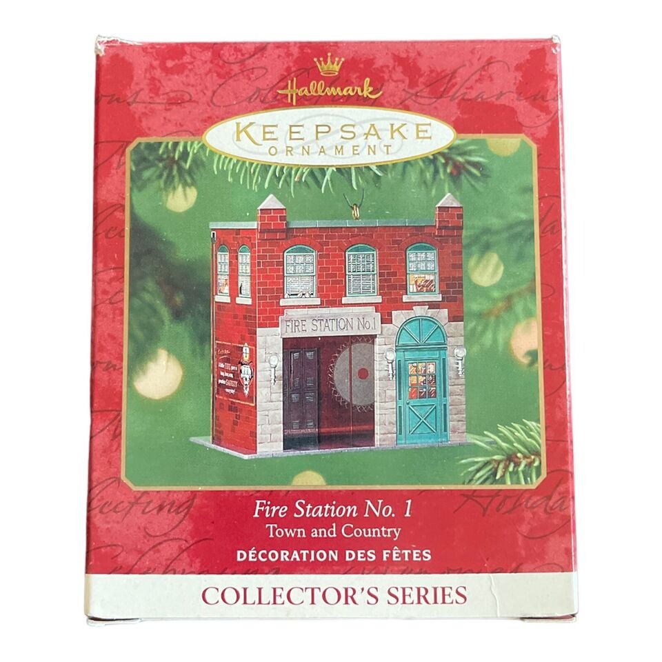 Hallmark Town and Country Fire Station No 1 keepsake ornaments with box 2001 - New