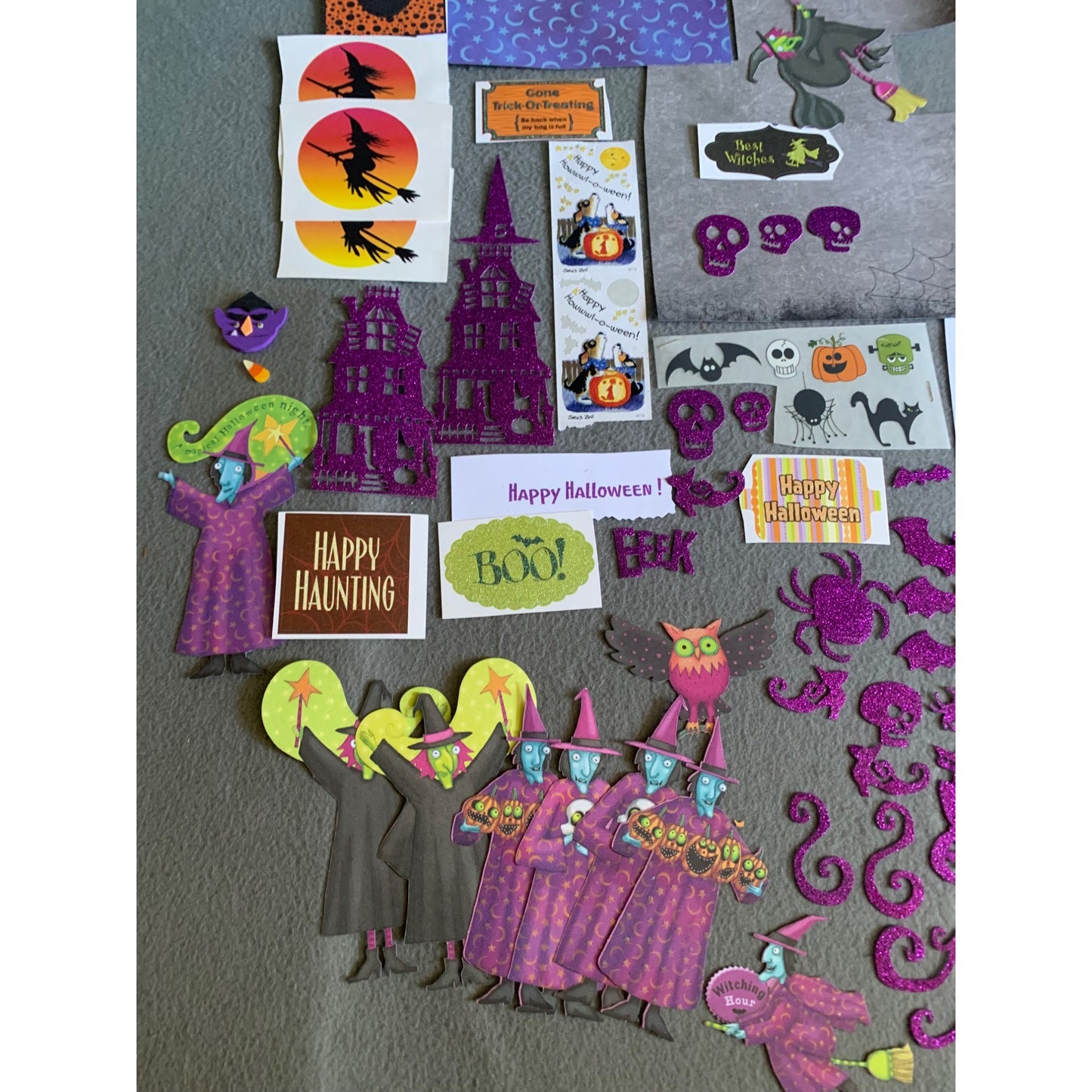 Deluxe Halloween Craft Kit With Glitter Stickers Paper Cutouts & Cards