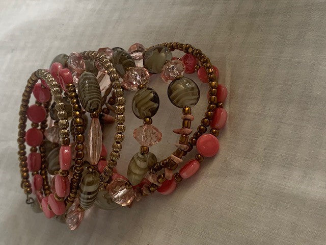 Pink & gray Wire bracelet