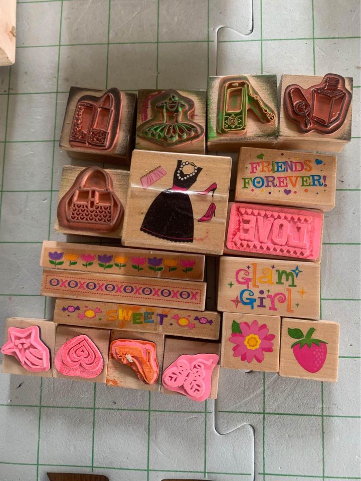 Glam rubber stamp set #38