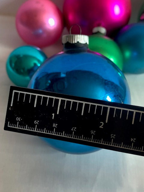 Vintage Shiny Brite glass ball ornaments set #2