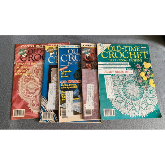 Vintage Old-Time Crochet Pattern Magazines Set 1988 & 1989