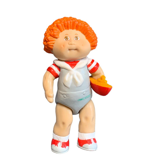 Cabbage Patch Kids O.A.A. Inc. Rare Mini 1984 Plastic Doll 4" Redhead Boy with Boat