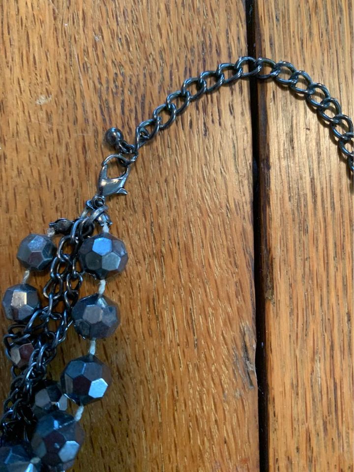 Black beaded necklace 48"